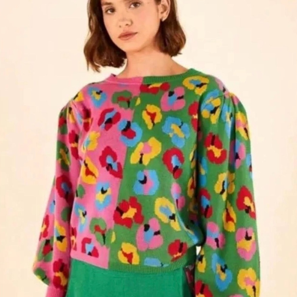 🏵️FARM Rio Mixed Fun Leopards Sweater